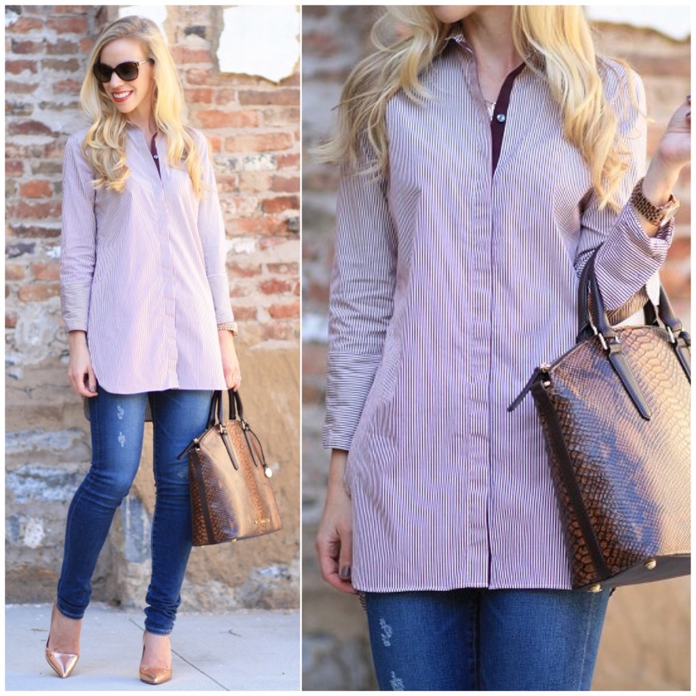 SOLD 💙 j. crew // endless shirt tunic striped - Picture 1 of 7